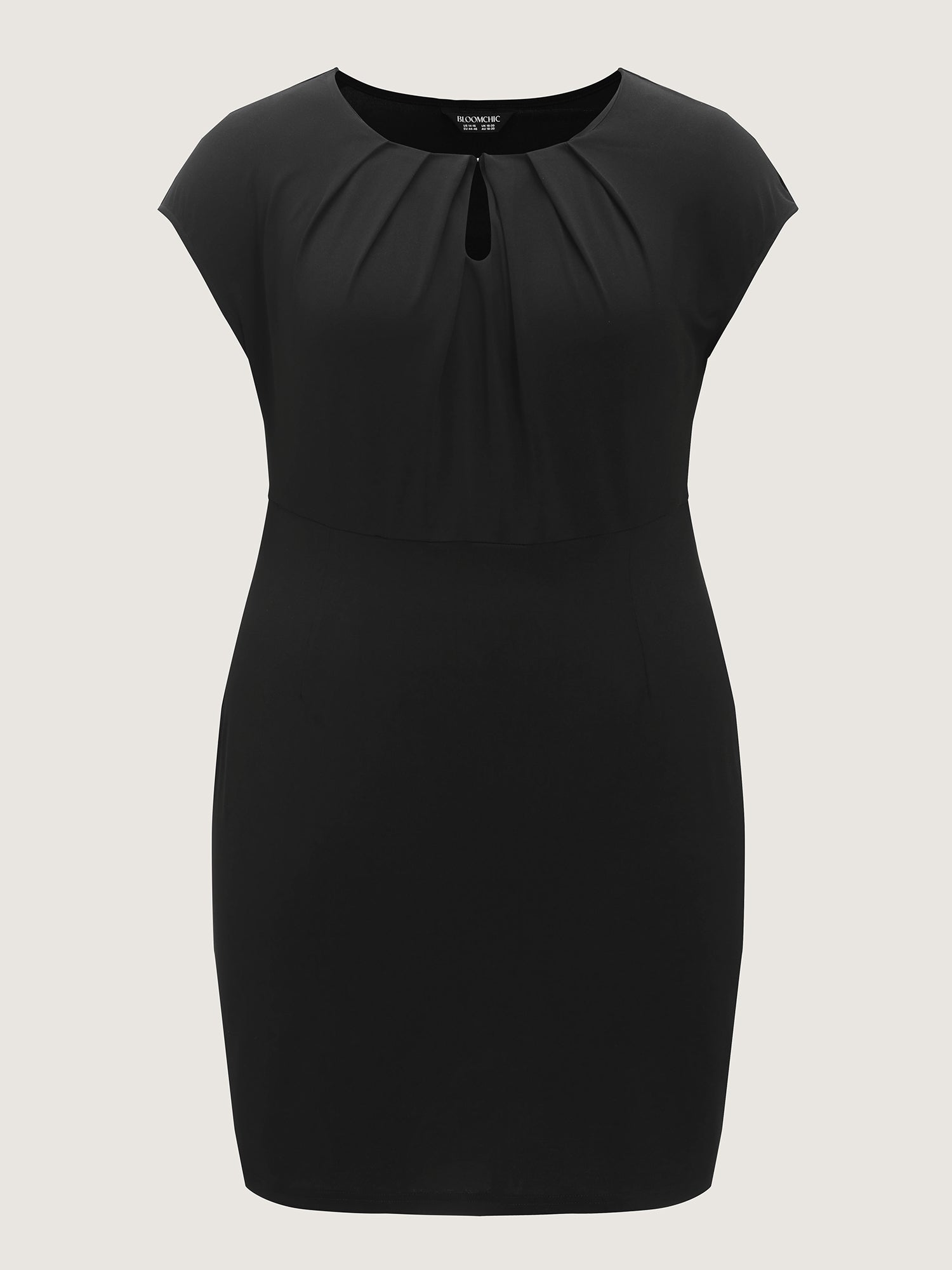 Stretchy Pleated Neckline Bodycon Mini Dress