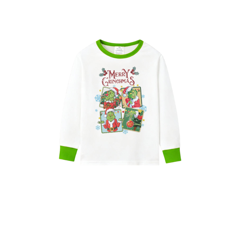 Holiday Family Christmas Pajamas Set With Christmas Character Pattern Print