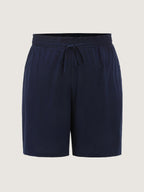 Drawstring Waist Pockets Relaxed-Fit Shorts
