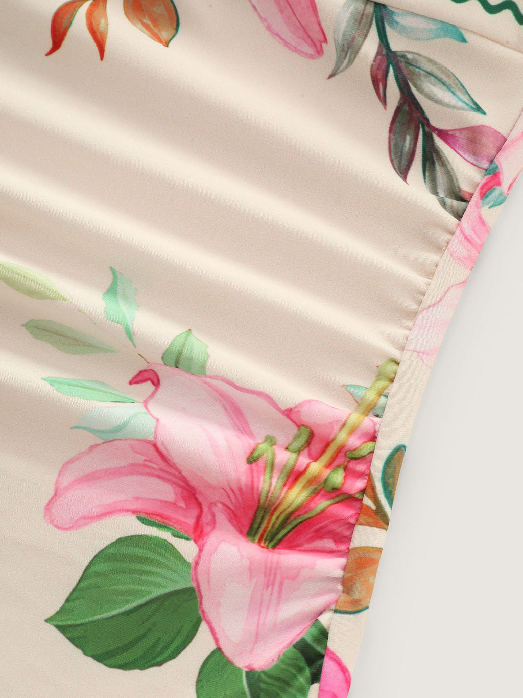 Sarong Set Floral Print Off-Shoulder One-Piece Swimsuit