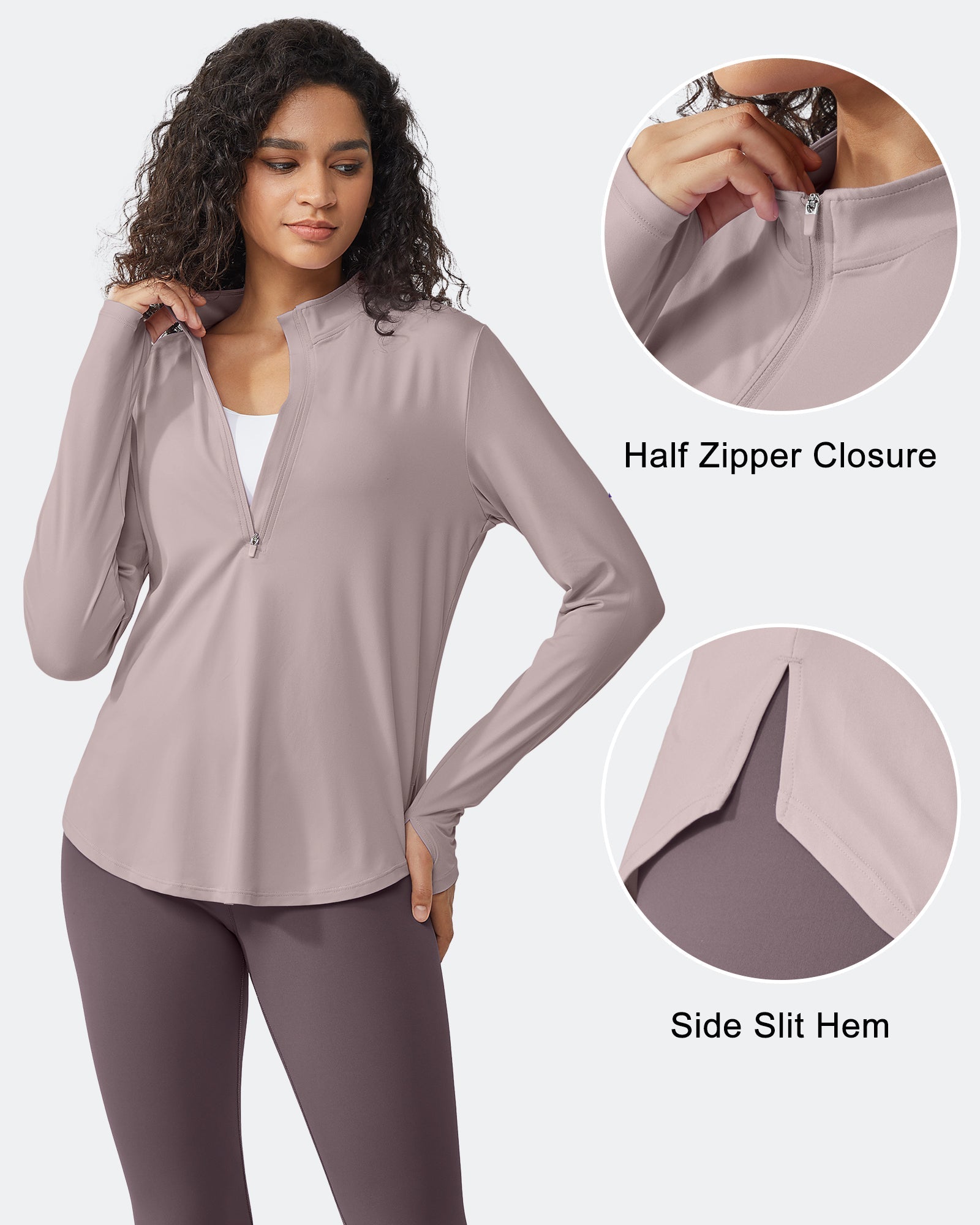 Womens UPF 50+ Sun Shirts Lightweight Quick Dry Long Sleeve Workout Tops Lightweight Running Pullover
