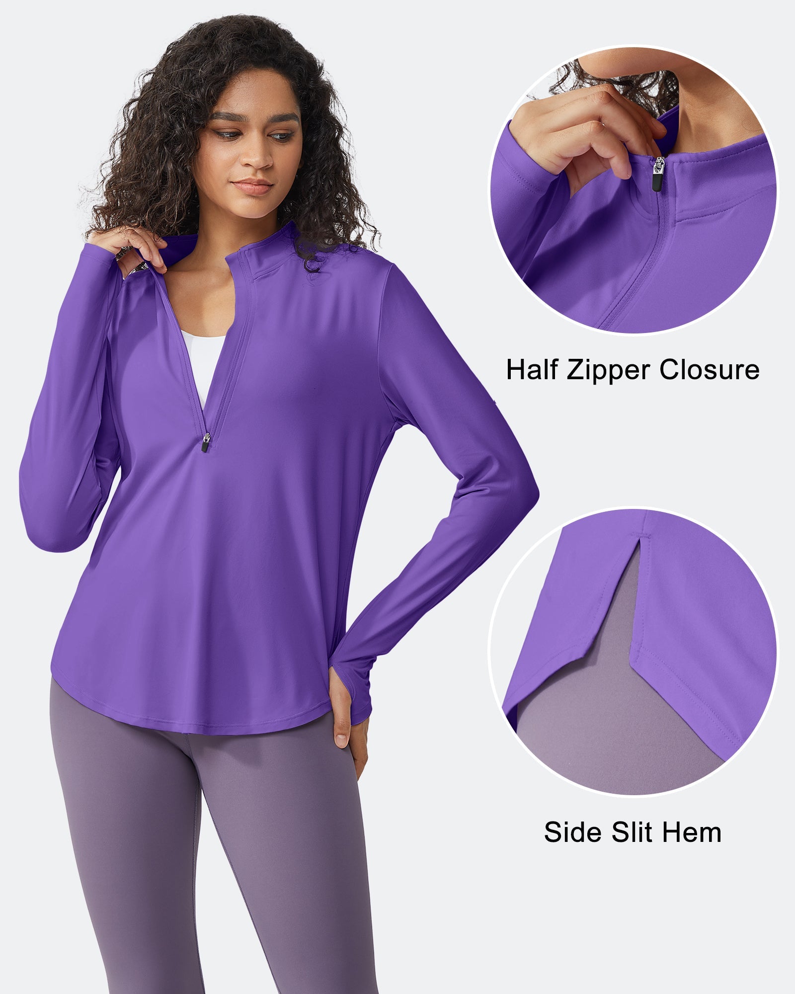 Womens UPF 50+ Sun Shirts Lightweight Quick Dry Long Sleeve Workout Tops Lightweight Running Pullover