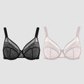 BOGO🔥Unlined Mesh Full Coverage Lace Minimizer Bra
