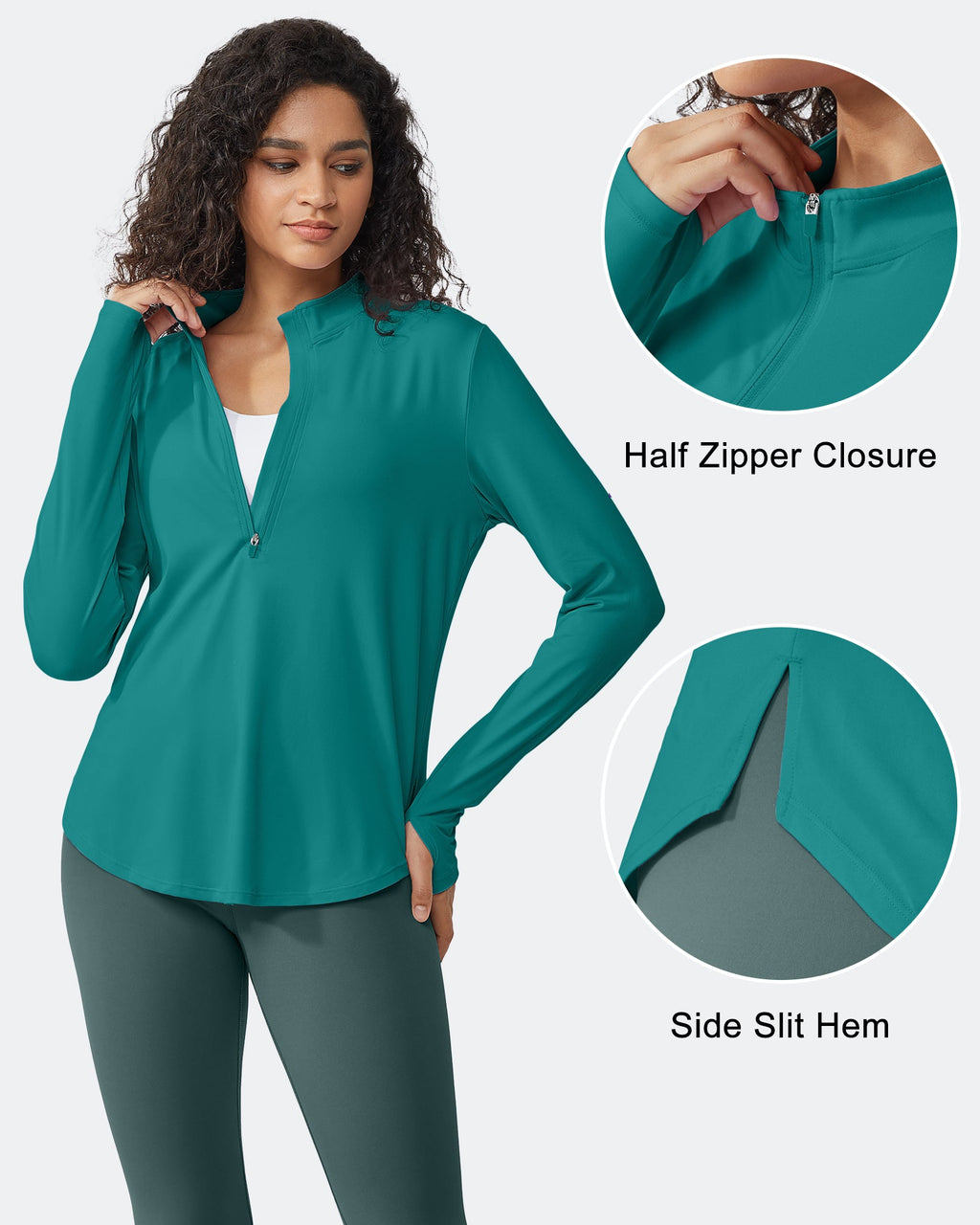 Womens UPF 50+ Sun Shirts Lightweight Quick Dry Long Sleeve Workout Tops Lightweight Running Pullover