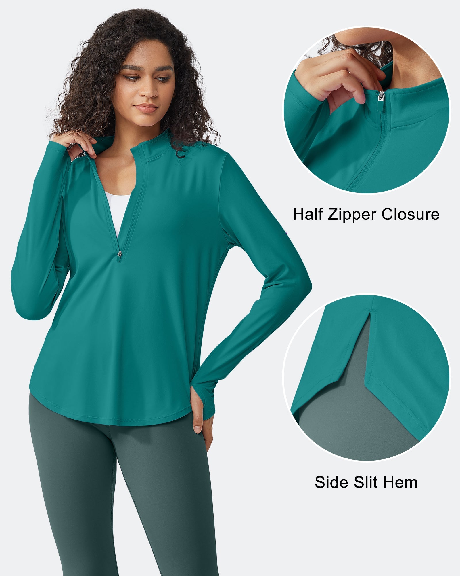 Womens UPF 50+ Sun Shirts Lightweight Quick Dry Long Sleeve Workout Tops Lightweight Running Pullover