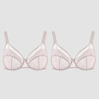 BOGO🔥Unlined Mesh Full Coverage Lace Minimizer Bra