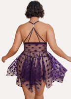 Plus Size Lace Nightdress with Front Slit