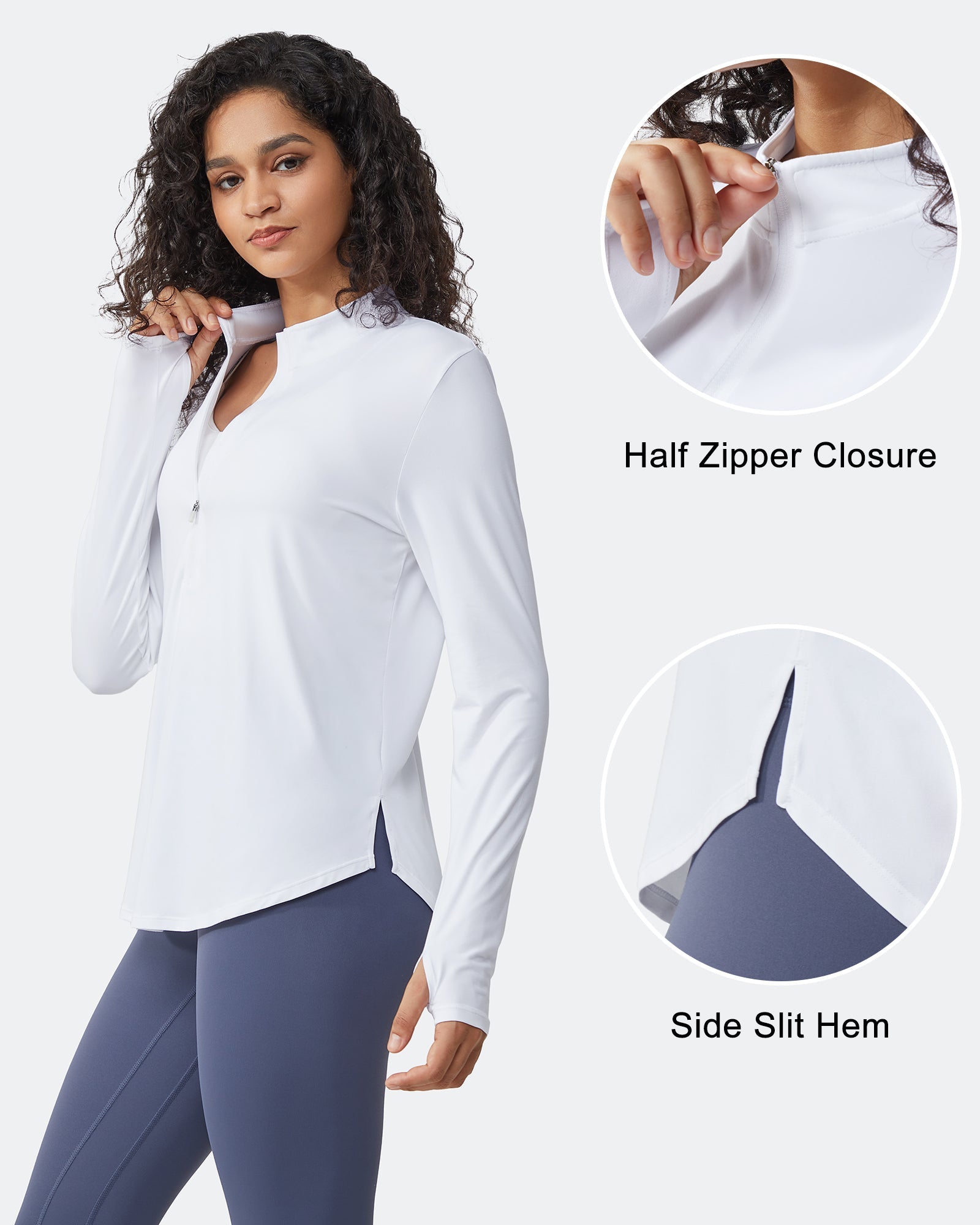 Womens UPF 50+ Sun Shirts Lightweight Quick Dry Long Sleeve Workout Tops Lightweight Running Pullover