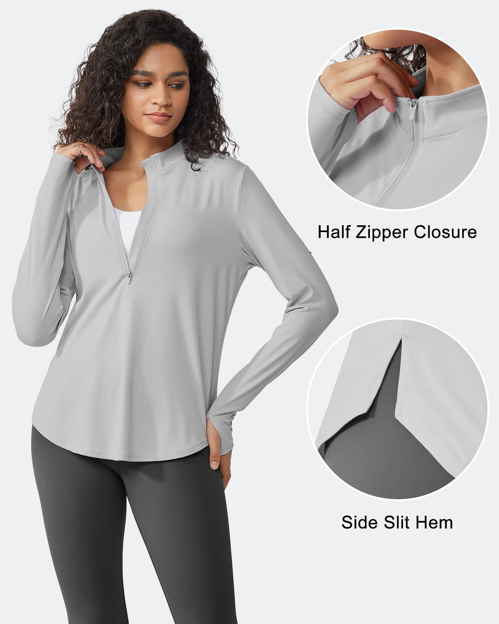 Womens UPF 50+ Sun Shirts Lightweight Quick Dry Long Sleeve Workout Tops Lightweight Running Pullover