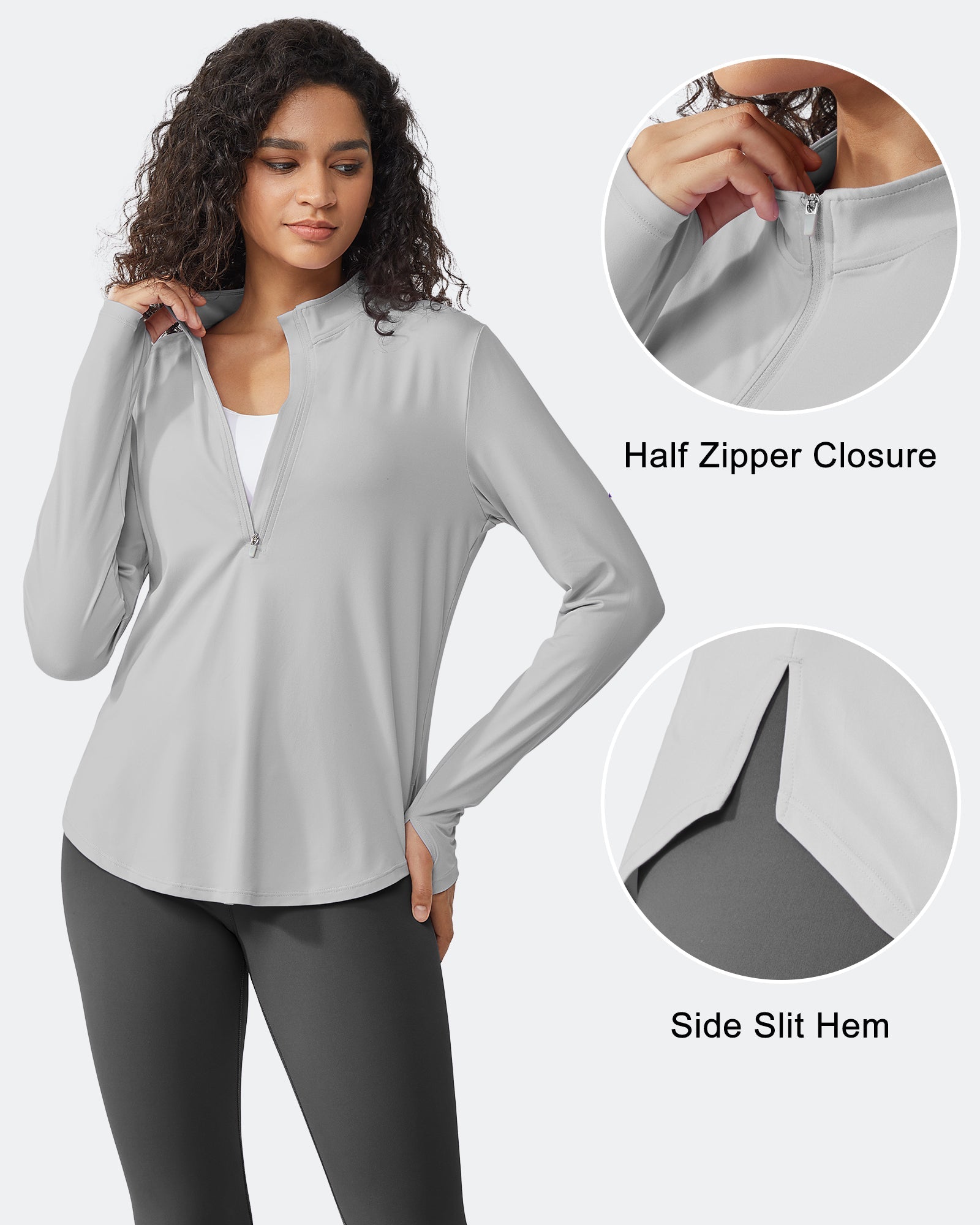 Womens UPF 50+ Sun Shirts Lightweight Quick Dry Long Sleeve Workout Tops Lightweight Running Pullover