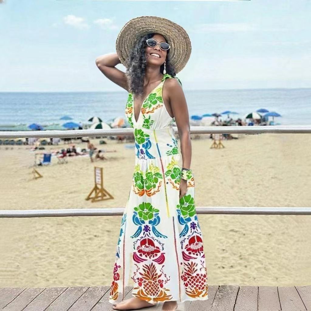 Tropical Graphic One-Piece Swimsuit&Skirt