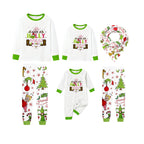Holiday Family Christmas Pajamas Set With Colorful Xmas Character Pattern Design