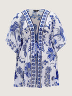 Kimono Two-Piece Tropical Print One-Piece Swim