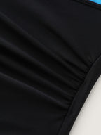 Colorblock Overlap Waist Swim Bottoms