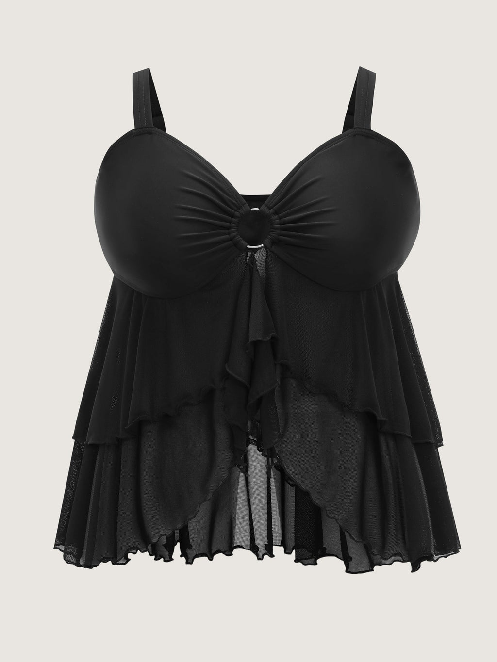 Ruffled Cut-Out Flowy Swim Top