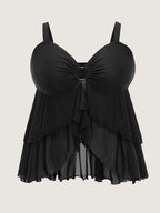 Ruffled Cut-Out Flowy Swim Top