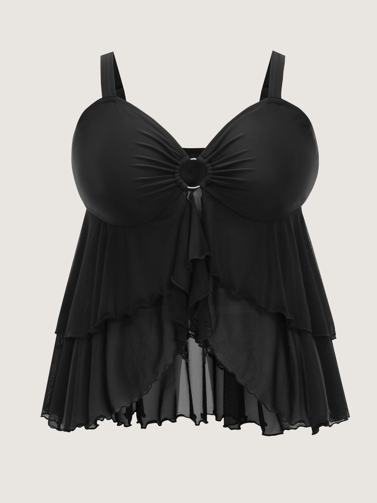 Ruffled Cut-Out Flowy Swim Top