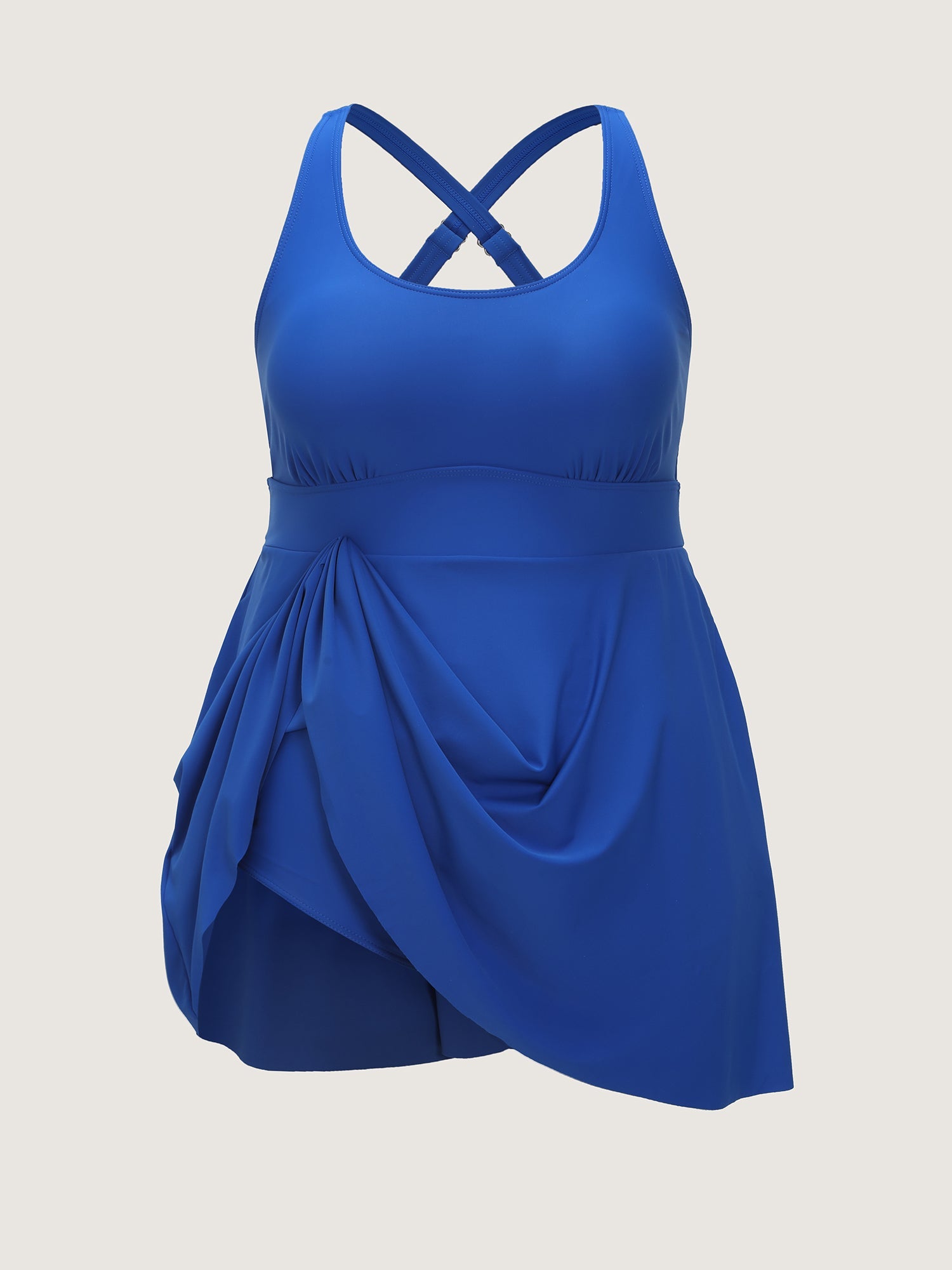 Cut-Out Back Pockets Flowy Swim Dress