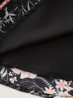 Floral Mesh V-Neck Fit And Flare Top
