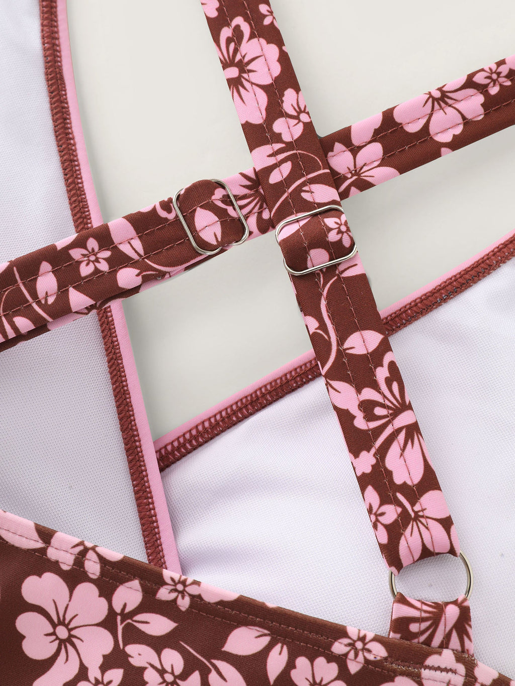 Floral Print Surplice Neck Ruched One-Piece Swim