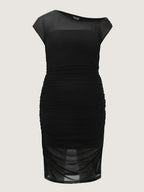 Sheer Stretchy Bodycon Fit Midi Dress