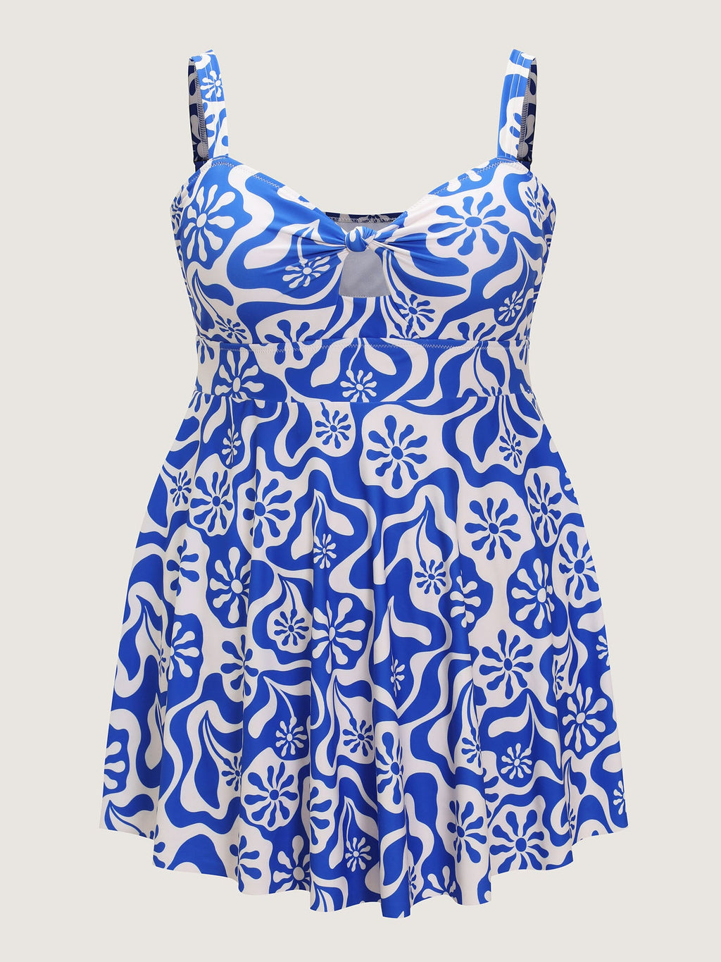 Geometric Print Cut-Out Bodice Swim Dress