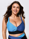 Colorblock Ruched Bodice Swim Top