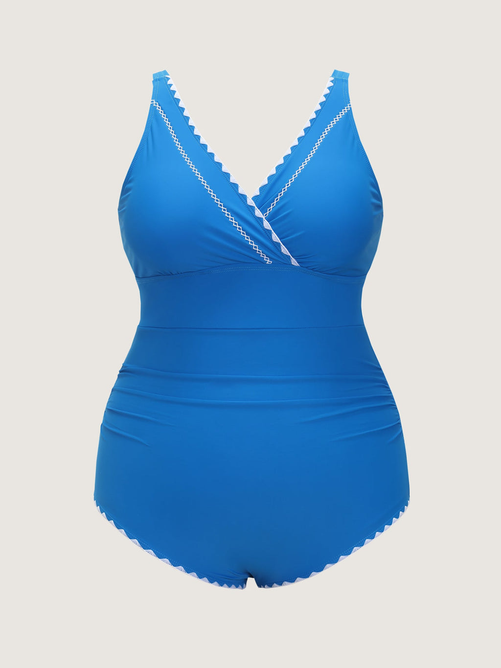 Color Contrast Ruched One-Piece Swim
