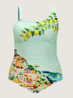 Cover-Up Set Sole Positano Print One-Piece Swim