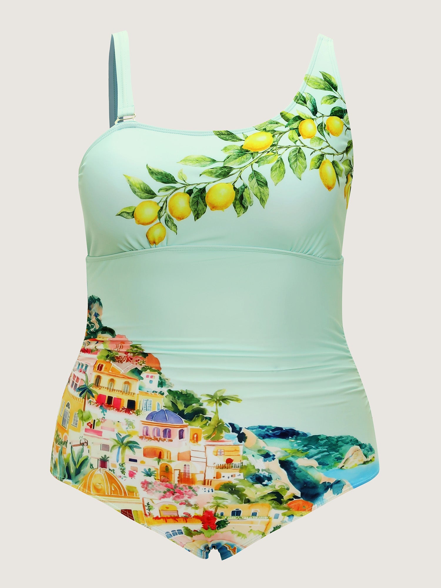 Cover-Up Set Sole Positano Print One-Piece Swim