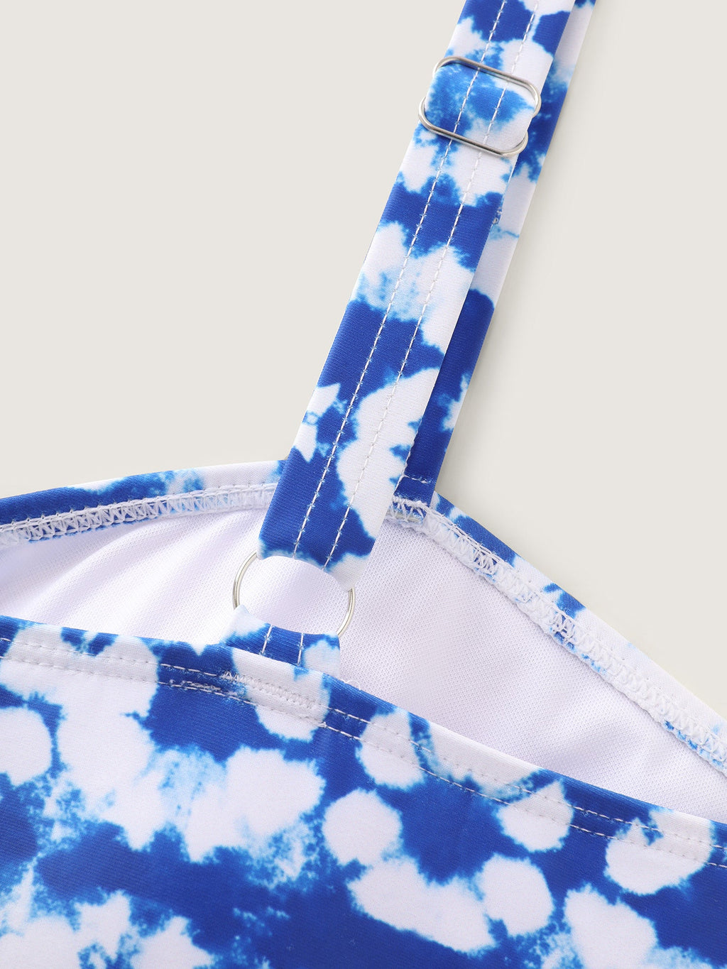 Tie-Dye Print Twist Front Swim Top
