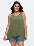 Back Cut-Out Flowy Plain Tank Top