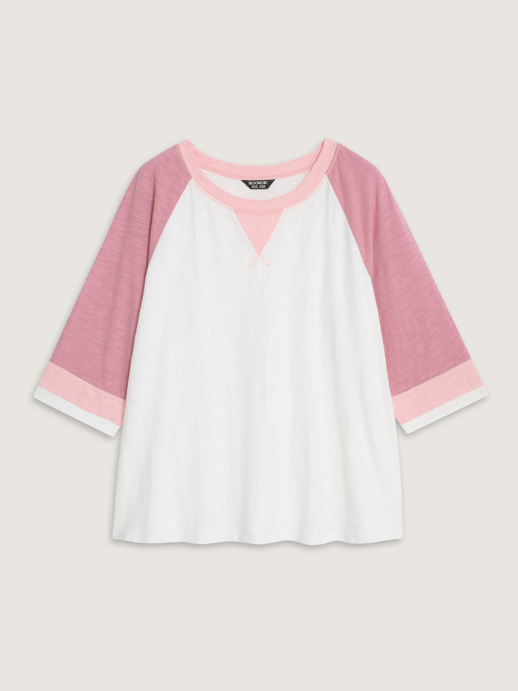Cotton Stretchy Colorblock Raglan Sleeve T-Shirt