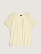 Sheer Lace Raglan Sleeve Knit Top