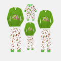 Christmas Family Matching Pajamas-Green Top and Grinch Pants Pjs Set with "Grinchmas" Pattern Print