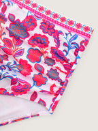 Floral Print High Waisted Swim Bottoms