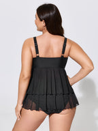 Ruffled Cut-Out Flowy Swim Top