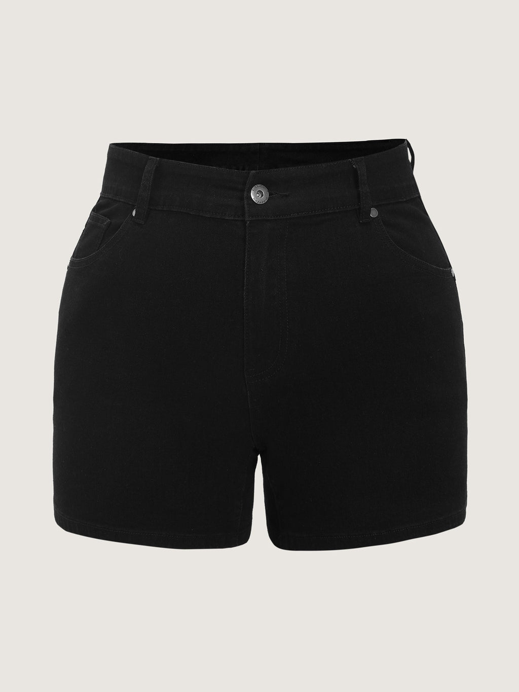 Stretchy Curvy Hem Skinny-Fit Denim Shorts
