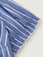 Pure Cotton Striped Puffy Sleeve Blouse