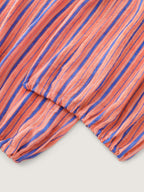 Striped Print Cuffed Hem Drawstring Pants