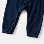 Joyful Blue Christmas Pajamas Set With Christmas Tree and Holiday Slogan