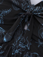 Jellyfish Print Pockets Flowy Swim Dress