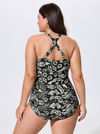 Paisley Print Sweetheart Cut-Out One-Piece Swim