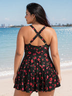 Floral Print Fit And Flare Swim Dress