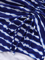 Tie-Dye Effect Striped Print One-Piece Swim