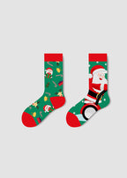 Festive Mismatched Christmas Crew Socks - 4 Pairs