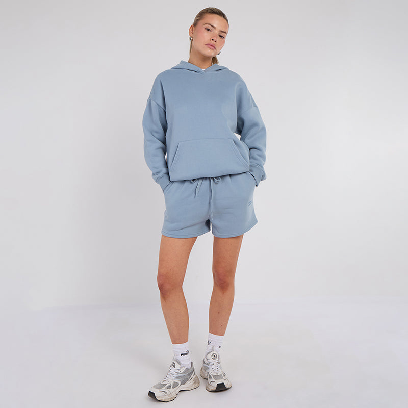 Unisex Blue Minimalist Fleece Hoodie & Jogger Set Neutral Lounge Set