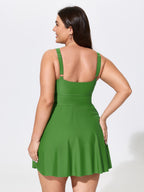 Cut-Out Pockets Fit And Flare Swim Dress