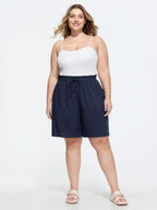 Drawstring Waist Pockets Relaxed-Fit Shorts