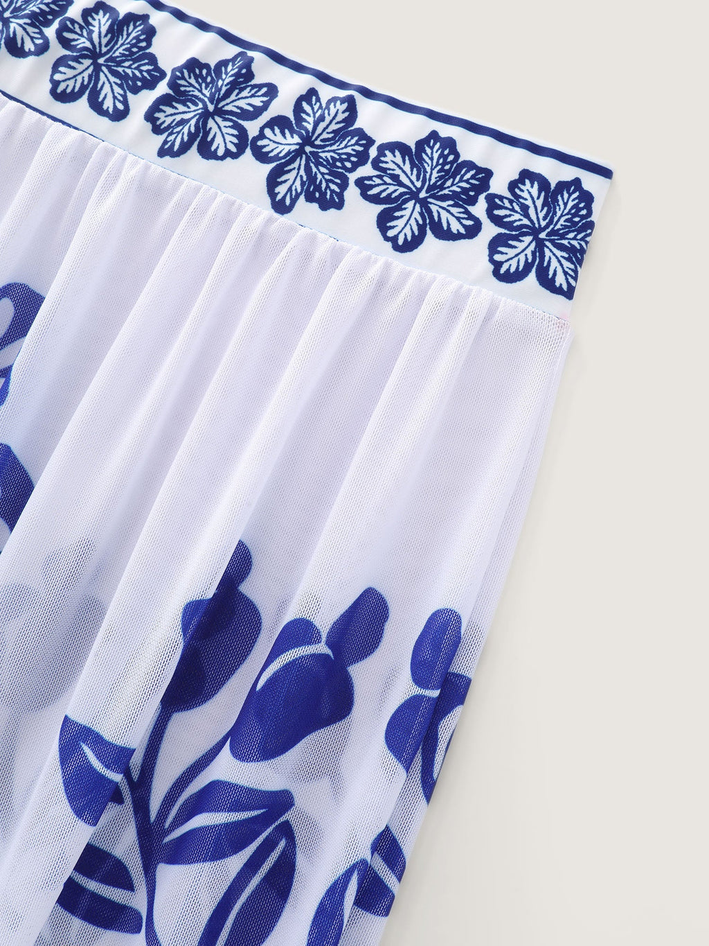 Sheer Pants Two-Piece Tropical Swim Bottoms